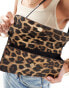 ASOS DESIGN 90s shoulder bag in leopard print with skinny straps