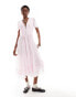 Reclaimed Vintage short sleeve maxi dress in pink