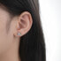 Glittering silver crown earrings E0002335