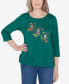 Classic Birds with Hats Detailed Crew Neck Top Зеленый, M - фото #1