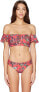 Фото #3 товара Ella Moss Women's Floral Romance Retro Red Multi Swimsuit Bottom Size L 181906