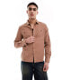 ASOS DESIGN overshirt in waffle with patch pocket in rust