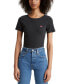 Фото #1 товара Women's Slim Fit Honey Ribbed Logo T-Shirt