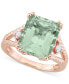 ფოტო #1 პროდუქტის Green Quartz (5-1/2 ct. t.w.) & White Topaz (1/20 ct. t.w.) Statement Ring in 18k Rose Gold-Flash Sterling Silver