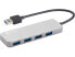 SANDBERG USB 3.0 Hub 4 ports SAVER - USB 3.2 Gen 1 (3.1 Gen 1) Type-A - USB 3.2 Gen 1 (3.1 Gen 1) Type-A - 5000 Mbit/s - Silver - Aluminium - 1 pc(s)