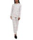 ფოტო #1 პროდუქტის Women's Holiday Getaway Cotton Blend 2 Piece Pajama Set