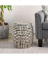 Фото #3 товара Modern Textured Metal Accent Table With Studded Design