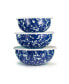 Фото #1 товара Cobalt Swirl Enamelware Collection Mixing Bowls, Set of 3