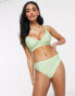 Peek & Beau Fuller Bust Exclusive wrap over bikini top in gingham green