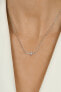 Bronze necklace Cross with zircons NCL57R