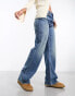 Фото #2 товара Stradivarius wide leg dad jean in dark vintage wash