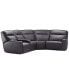 Фото #2 товара Dextan Leather 5-Pc. Sectional with 2 Power Recliners and 1 USB Console, Created for Macy's