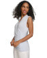 ფოტო #3 პროდუქტის Women's Solid Ruched-Front V-Neck Sleeveless Blouse