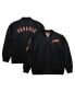 Фото #1 товара Men's Black Distressed Phoenix Suns Hardwood Classics Vintage-Like Logo Full-Zip Bomber Jacket