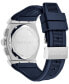 ფოტო #3 პროდუქტის Salvatore Men's Swiss Chronograph Blue Rubber Strap Watch 42mm