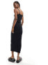 Фото #6 товара COLLUSION square neck cami maxi dress in black