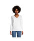 Фото #1 товара Women's Tall Relaxed Supima Cotton Long Sleeve V-Neck T-Shirt