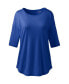 ფოტო #1 პროდუქტის Women's Supima Micro Modal Elbow Sleeve Balletneck Curved Hem Top