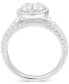 Фото #3 товара Diamond Halo Cluster Engagement Ring (1-1/2 ct. t.w.) in 14k White Gold