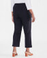 Plus Size Mid-Rise Linen Blend Everyday Ankle Pants, Created for Macy's