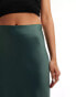 YAS satin midi skirt in deep green - DGREEN Ahorn, XL - фото #7