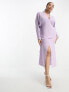 ASOS DESIGN Curve plunge neck batwing midi dress in lilac