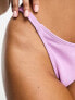 Peek & Beau Exclusive rib high leg bikini bottom in lilac