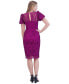 ფოტო #2 პროდუქტის Women's Boat-Neck Puff Sleeve Sheath Dress