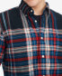 Фото #7 товара Men's Gradient Check Regular-Fit Long-Sleeve Button-Down Shirt