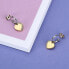 Romantic bicolor earrings Hearts 2 in 1 Mascotte SAVL08