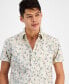 Фото #3 товара Men's Lucas Short Sleeve Button-Front Leaf Print Shirt, Created for Macy's