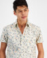 Men's Lucas Short Sleeve Button-Front Leaf Print Shirt, Created for Macy's