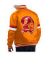 Фото #2 товара Men's Orange Distressed Tampa Bay Buccaneers Gridiron Classics Home Game Satin Full-Snap Varsity Jacket