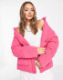 ASOS DESIGN peached puffer jacket in pink