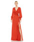 Women's Ieena Draped Bishop Sleeve Charmeuse Gown