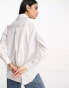 Фото #4 товара River Island poplin boyfriend shirt in white