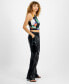 ფოტო #3 პროდუქტის Women's Kori High-Rise Faux-Leather Cargo Pants