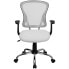 Фото #3 товара Mid-Back White Mesh Swivel Task Chair With Chrome Base And Arms