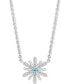 ფოტო #1 პროდუქტის Aquamarine (1/10 ct. t.w.) & Diamond (1/10 ct. t.w.) Elsa Snowflake Pendant Necklace in Sterling Silver, 16" + 2" extender