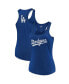 ფოტო #1 პროდუქტის Women's Royal Los Angeles Dodgers Plus Size Swing for the Fences Racerback Tank Top