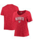 Women's Red Washington Nationals Plus Size Raglan V-Neck T-shirt