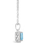 Фото #2 товара Macy's opal (1/3 ct. t.w..) and Diamond Accent Pendant Necklace in Sterling Silver (Also Available in Aquamarine)