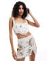 ASOS DESIGN celestial embellished sequin co-ord top in white