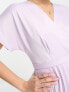 Фото #3 товара Closet London Petite wrap front pleated mini dress in lavender