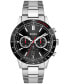 Men's Allure Chronograph Silver-Tone Stainless Steel Bracelet Watch 44mm