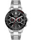 Фото #1 товара Men's Allure Chronograph Silver-Tone Stainless Steel Bracelet Watch 44mm