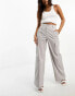 Фото #3 товара Extro & Vert Petite 90s wide leg cargo trousers in stone grey