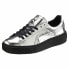 Женские спортивные кроссовки Puma Basket Platform Metallic Светло-серый