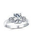 ფოტო #1 პროდუქტის Timeless Classic Style 2CT Rectangle Clear Emerald Cut Three Stone Past Present Future Promise Engagement Ring For Women Sterling Silver Plain Band