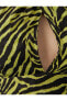 Фото #6 товара Zebra Desenli Çapraz Bağlamalı Crop Bluz
